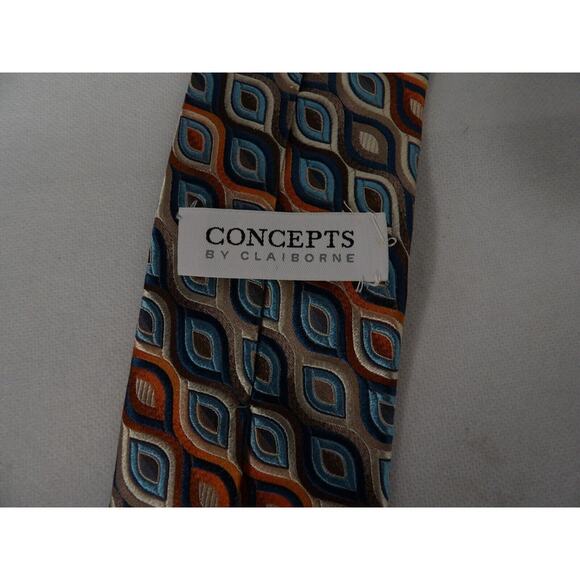 Concepts by Claiborne Mens Silk Neck Tie Funky Eye Pattern Artsy Abstract Luxury - Picture 6 of 12